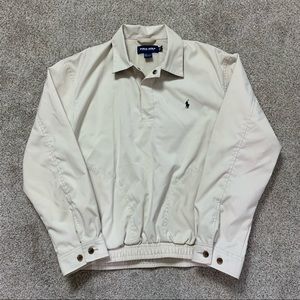 Men's POLO Ralph Lauren GOLF Beige TAN Collared PULLOVER JACKET  S